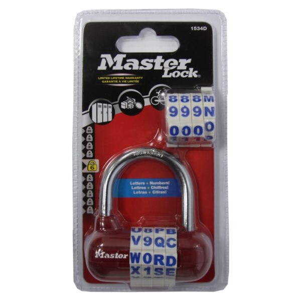 Kombinační visací zámek horizontální 1534EURD - Master Lock - červený - Obrázek 2