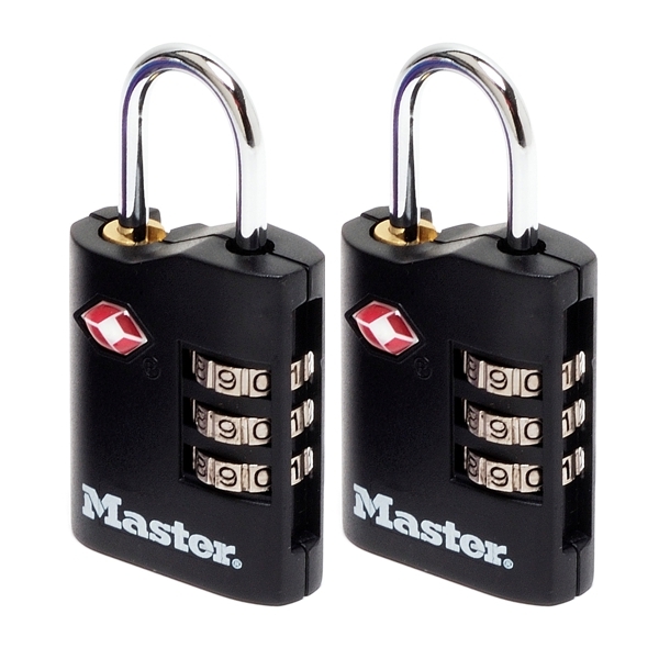Kombinační visací zámky Master Lock TSA - černý (2 ks / blistr)