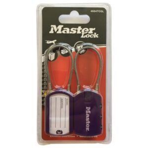 Visací zámek pro zavazadla Master Lock - fialový (2 ks / blistr)