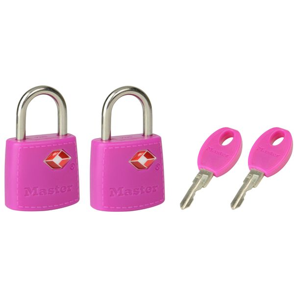 Visací zámek Master Lock TSA - růžový (2 ks / blistr)