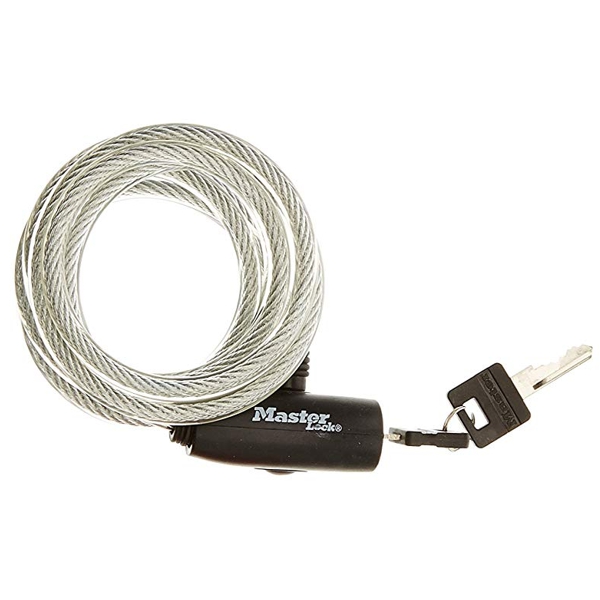 Spirálový zámek na kolo Master Lock 8127EURDPRO – 1,8m – průsvitný